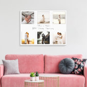 Minimalistisch 6 Foto 10th Wedding Jubileum Canvas Afdruk (Insitu (Woonkamer))