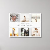 Minimalistisch 6 Foto 10th Wedding Jubileum Canvas Afdruk (Voorkant)