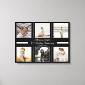 Minimalistisch 6 Foto 1st Wedding Jubileum Canvas Afdruk (Voorkant)
