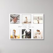 Minimalistisch 6 Foto 25th Wedding Jubileum Canvas (Voorkant)