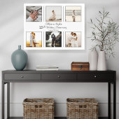 Minimalistisch 6 Foto 25th Wedding Jubileum Canvas Afdruk