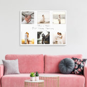 Minimalistisch 6 Foto 25th Wedding Jubileum Canvas Afdruk (Insitu (Woonkamer))