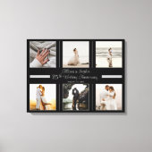 Minimalistisch 6 Foto 25th Wedding Jubileum Canvas Afdruk (Voorkant)