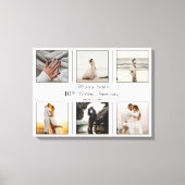 Minimalistisch 6 Foto 40th Wedding Jubileum Canvas Afdruk (Voorkant)