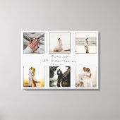 Minimalistisch 6 Foto 5th Wedding Jubileum Canvas Afdruk (Voorkant)