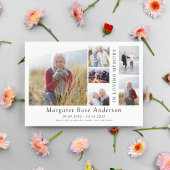 Minimalistisch 6 Foto Bereavement Funeral Bedankkaart