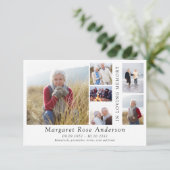 Minimalistisch 6 Foto Bereavement Funeral Bedankkaart (Staand voorkant)