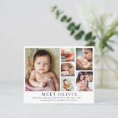 Minimalistisch 6 Foto Hallo Baby geboorteaankondig (Staand voorkant)