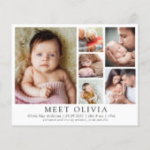 Minimalistisch 6 Foto Hallo Baby geboorteaankondig (Voorkant)