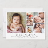 Minimalistisch 6 Foto Hallo Baby geboorteaankondig Aankondiging (Voorkant)