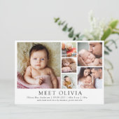 Minimalistisch 6 Foto Hallo Baby geboorteaankondig Aankondiging (Staand voorkant)