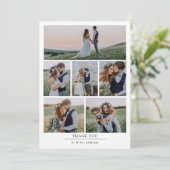 Minimalistisch 6 Fotohuwelijk Bedankkaart (Staand voorkant)