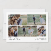 Minimalistisch 6 Fotokalligrafie bruiloft Bedankkaart (Voorkant)