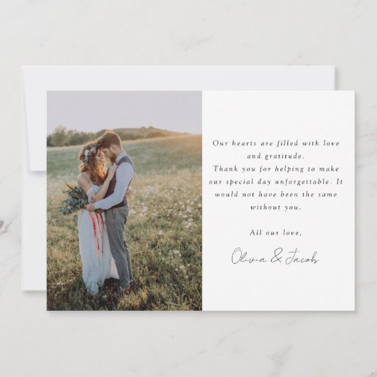 Minimalistisch 6 Fotokalligrafie bruiloft Bedankkaart