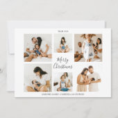 Minimalistisch 6 Photo Collage Grid Merry Kerstmis Feestdagenkaart (Voorkant)