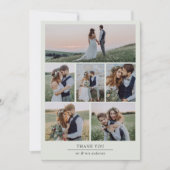 Minimalistisch 7 fotohuwelijk bedankkaart (Voorkant)