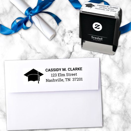 Minimalistisch 8e rang Afstuderen adres Zelfinktende Stempel