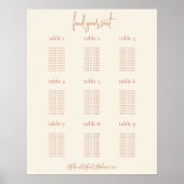 Minimalistisch 9 Tafelcrème Bruiloft Zitkaarten Poster (Voorkant)