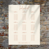Minimalistisch 9 Tafelcrème Bruiloft Zitkaarten Poster