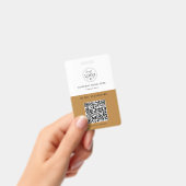 Minimalistisch aangepast badge met logo en QR-code (Handheld)