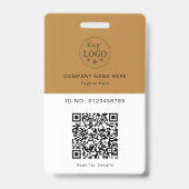 Minimalistisch aangepast badge met logo en QR-code (Achterkant)