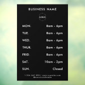 Minimalistisch aangepast bedrijfslogo & openingsur raamsticker (Vel 3)