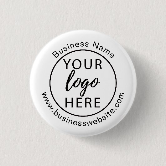 Minimalistisch aangepast bedrijfslogo ronde button 3,2 cm (Voorkant)