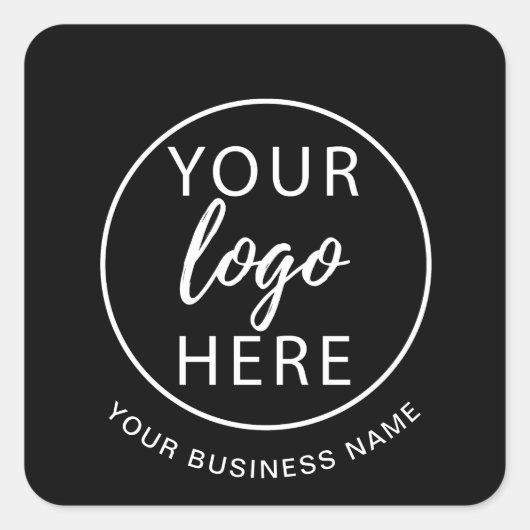 Minimalistisch aangepast bedrijfslogo vierkante sticker (Voorkant)