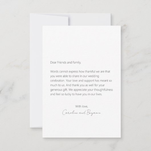 Minimalistisch aangepast bericht Afbeelding foto-b Bedankkaart (Achterkant)