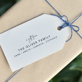 Minimalistisch aangepast cadeau van familienaam cadeaulabel