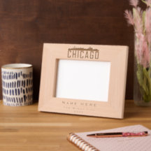 Minimalistisch aangepast Chicago City Skyline Silh