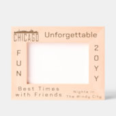 Minimalistisch aangepast Chicago City Skyline Silh Gegraveerde Lijstjes (Voorkant)