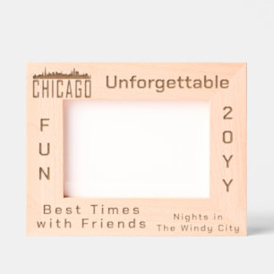 Minimalistisch aangepast Chicago City Skyline Silh Gegraveerde Lijstjes