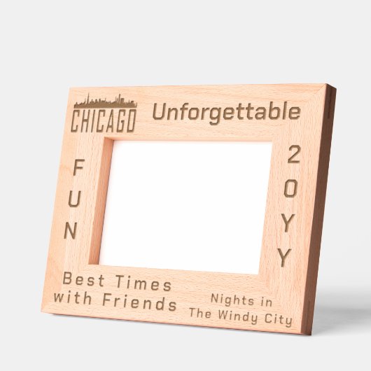 Minimalistisch aangepast Chicago City Skyline Silh Gegraveerde Lijstjes (Links)