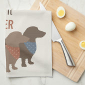 Minimalistisch aangepast Dachshund Silhouettes-cit Theedoek (Quarter Fold)