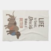 Minimalistisch aangepast Dachshund Silhouettes-cit Theedoek (Horizontaal)