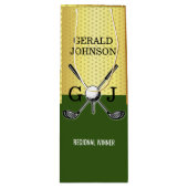 Minimalistisch Aangepast Elegant Golf Monogram Gro Wijn Cadeautas (Voorkant)