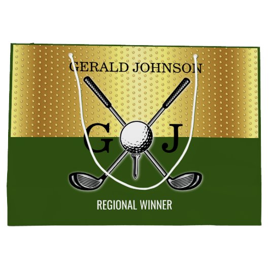 Minimalistisch aangepast elegant golf monogram groot cadeauzakje (Achterkant)