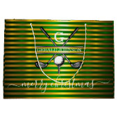 Minimalistisch Aangepast Elegant Golf Monogram Ont Groot Cadeauzakje (Achterkant)