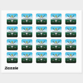 Minimalistisch Aangepast Elegant Golf Monogram Ont Vierkante Sticker (Vel)
