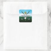 Minimalistisch Aangepast Elegant Golf Monogram Ont Vierkante Sticker (Tas)