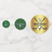 Minimalistisch aangepast elegant Golfmonogram Confetti (Achterkanten)
