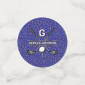 Minimalistisch aangepast elegant Golfmonogram Confetti (Kleine voorkant)