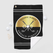 Minimalistisch aangepast elegant Golfmonogram Golfhanddoek (Insitu)