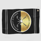 Minimalistisch aangepast elegant Golfmonogram Golfhanddoek (Horizontaal)