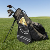 Minimalistisch aangepast elegant Golfmonogram Golfhanddoek (Groen)