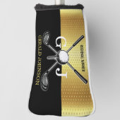 Minimalistisch aangepast elegant Golfmonogram Golfheadcover (Draai 90)