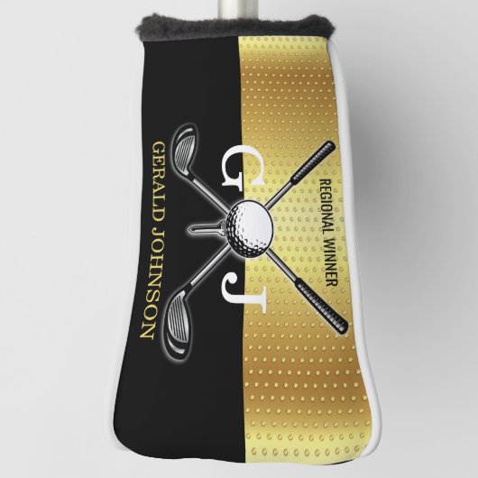 Minimalistisch aangepast elegant Golfmonogram Golfheadcover (Draai 90)