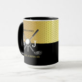 Minimalistisch aangepast elegant Golfmonogram Mok (Voorkant links)