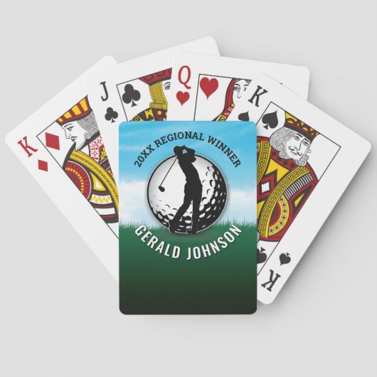 Minimalistisch aangepast elegant Golfmonogram Pokerkaarten (Achterkant)